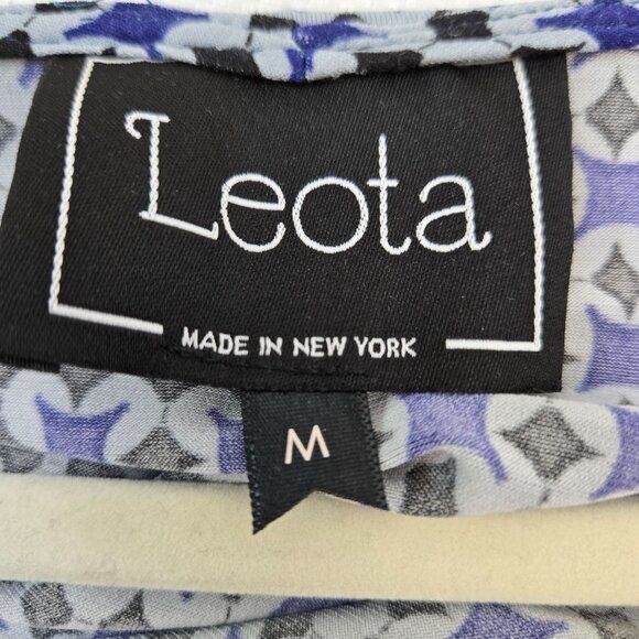 Leota Graphic Print Side Ruched Midi Dress Size Medium - Picture 3 of 6